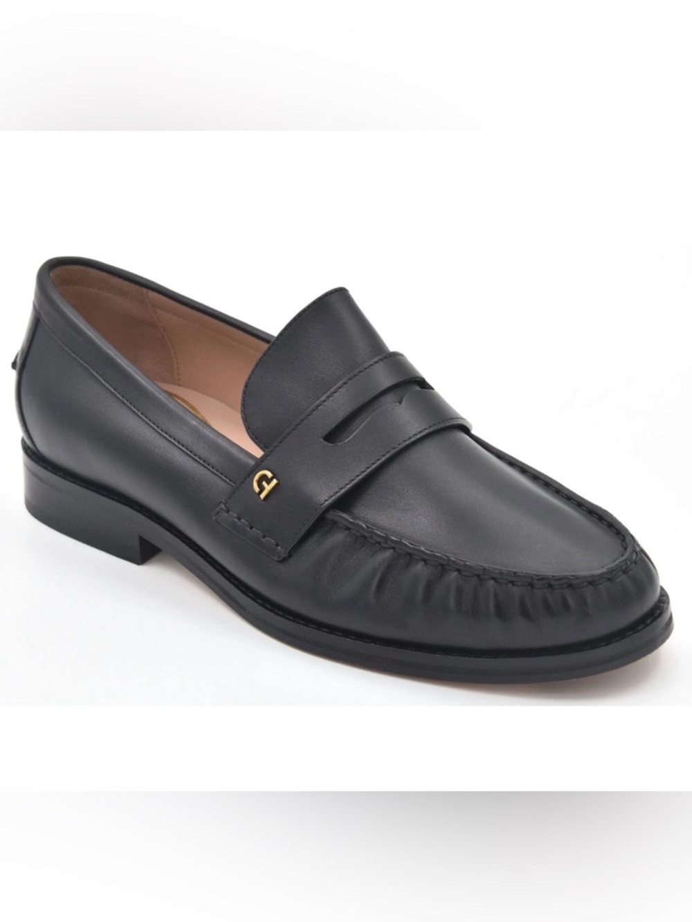Cole Haan Women's Lux Pinch Penny Loafer Black Leather Loafers Style W28842